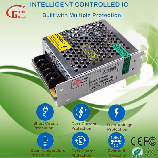 High Performance CV Enclosed Type Nes-75-24 75W 24V 3.2A AC to DC Power Supply for Access Control